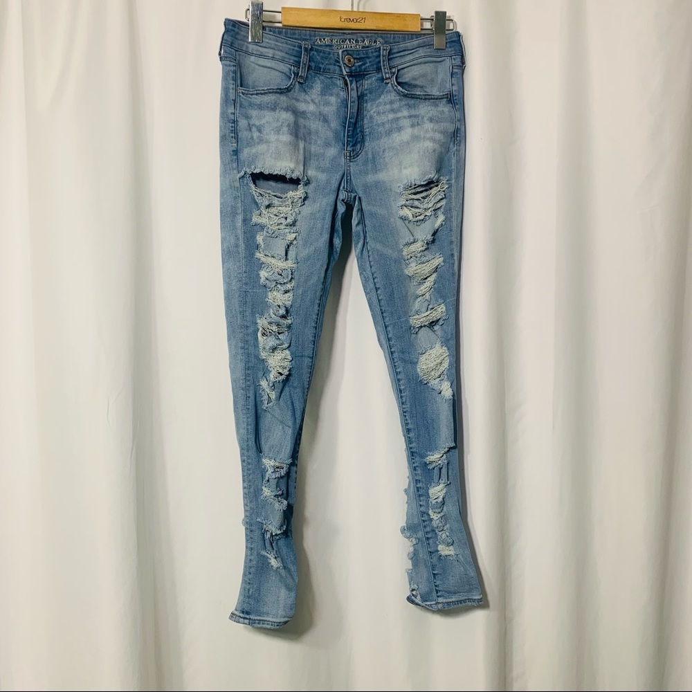American Eagle High Waist Distressed Jegging Skinny Jeans Size 12